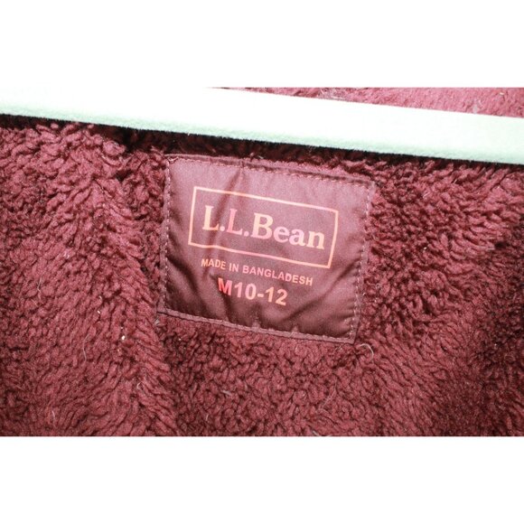 LL Bean Bean's Down Jacket Fleece Lined Colorblock Multicolor Size M 10-12 - Picture 8 of 13
